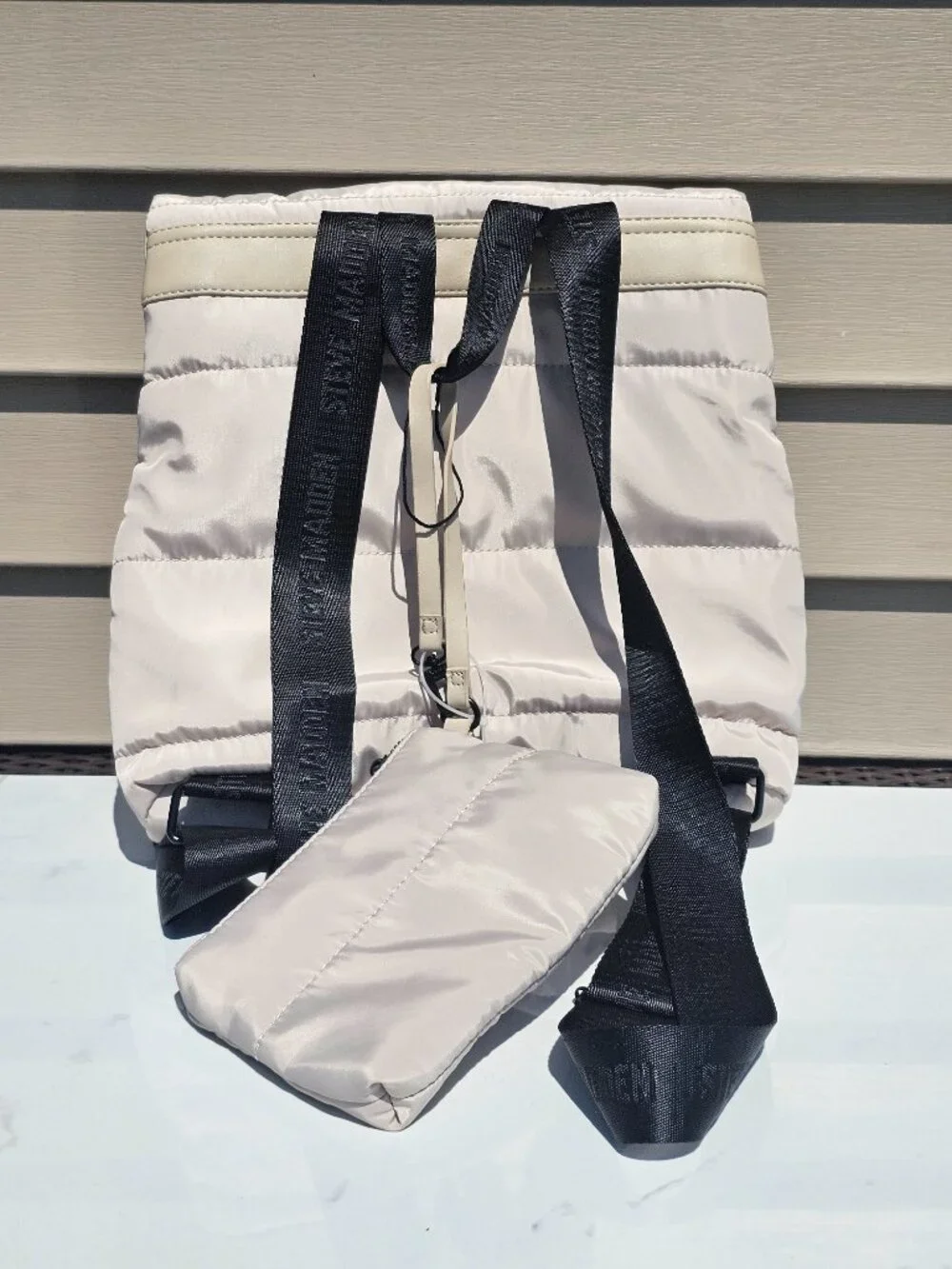 Steve Madden Quilted Puffer Backpack w/ Wallet